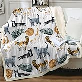Sleepwish Colorful Cat Throw Blanket, Soft Fuzzy Kitten Print Sherpa Fleece Blanket for Couch Chair – Meaningful Gifts for Cat Lovers Kids, Valentine's Day Gift Throw(50" X 60")