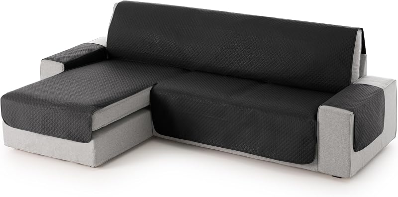 Textilhome Adele 240cm Capa Esquerda Almofadada Preto