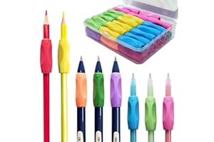 OSteed Ergonomic Silicone Pencil Grips 40 Pcs for Kids and Adults Handwriting, 8 Colors Gel Pen Grips with 3 Concaves