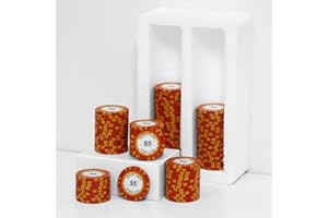 SODFAS 100 Piece Clay Poker Chips 14 Grams Heavyweight Clay Composite Casino 40mm Chips for Texas Hold’em Game Night