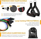 Himaly Resistance Bands Set 5pcs 150Lbs with Handles Door Anchor Gym Kit view 6