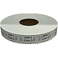 The Ticket Gurus-2000 White Admit One Single Roll Consecutively Numbered Raffle Tickets