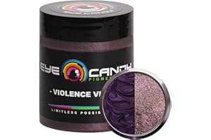 Eye Candy Pigments Premium Purple Mica Powder - Violence Violet (25gr) - for Epoxy, Resin, Soap, Paint, Woodworking, Acrylic Pouring, Bath Bombs, Fishing Lures - DIY Arts and Crafts Additive