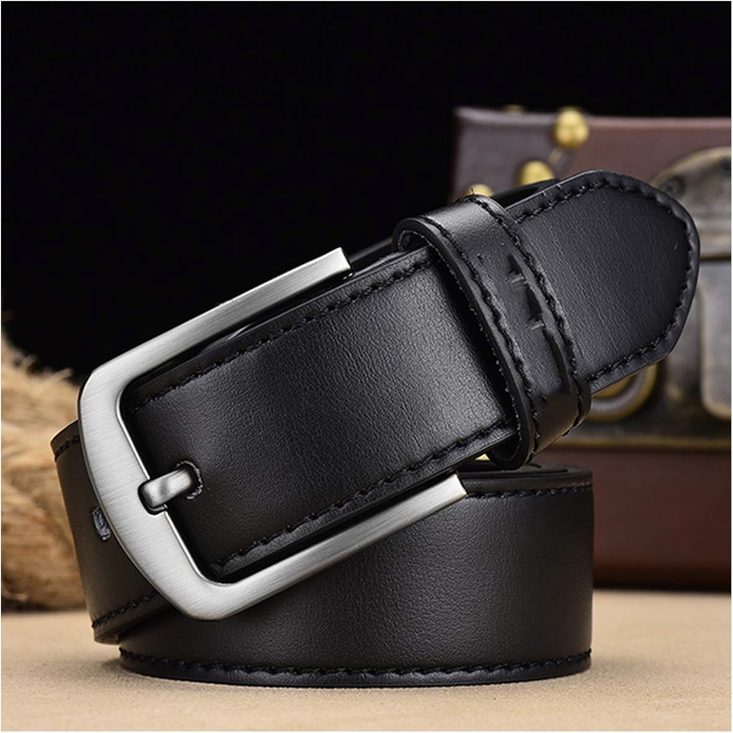 Leather Belt Men Belt Male Male Genuine Leather Belt Strap Pin Buckle