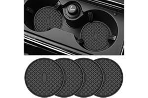 ME.FAN Car Cup Coasters [4 Pack] Silicone Car Coasters/Cup Mats, Non-Slip Recessed Car Interior Accessories Black