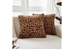 Sunday Praise Cheetah Throw Pillow Covers 20x20 Inch Pack of 2 Decorative Faux Fur Pillow Cases Soft Fluffy Leopard Cushion C