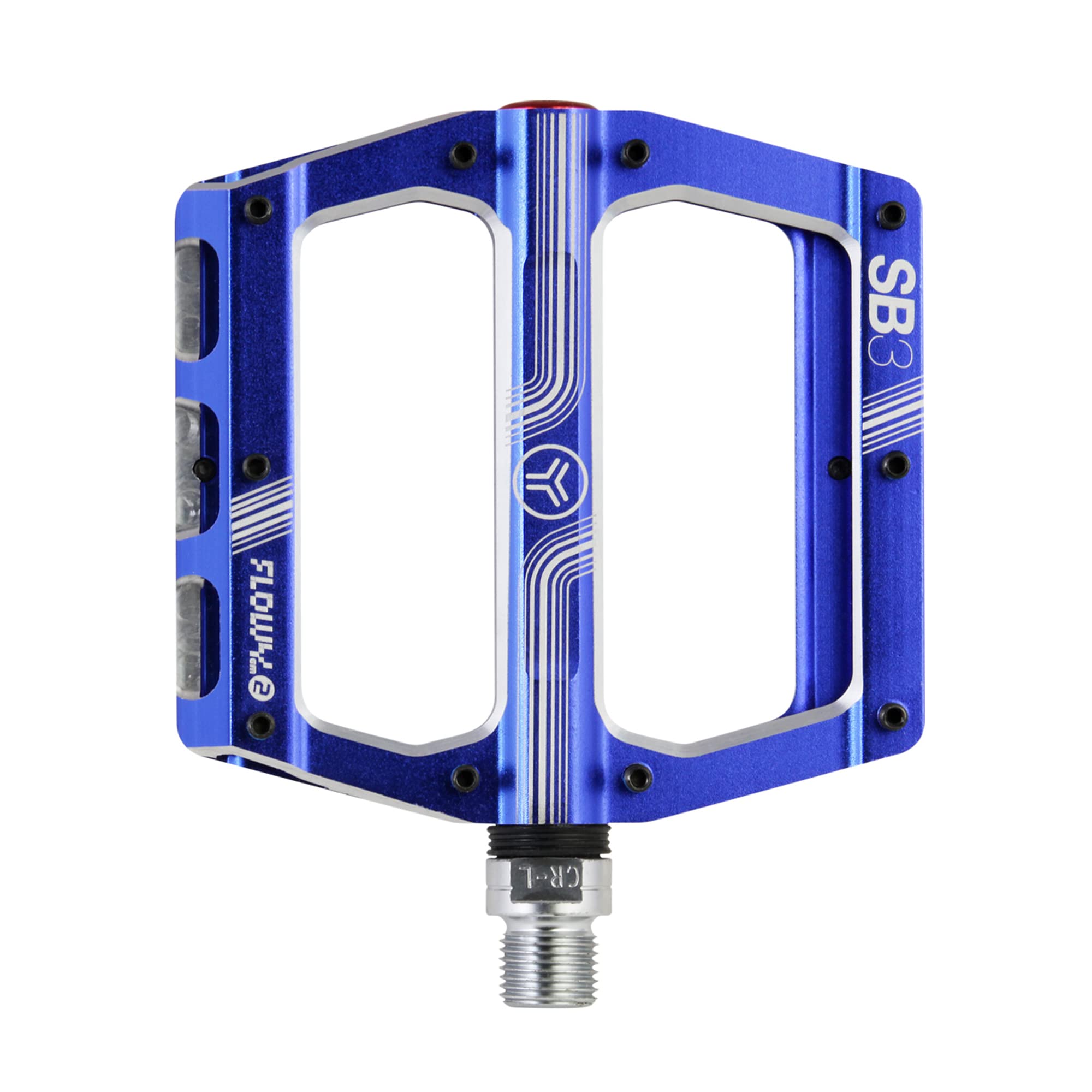 SB3 - Flowy AM 2 Pedals - Pair of Bicycle Pedals - Aluminium body, Crmo axle, Nubs - Flat Pedals Ideal for Hiking and All Mountain - Blue