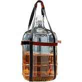 Storbuffs Carboy Carrier, 5 Gallon Glass Fermenting Carboy Easy-Carry Straps, Glass Bottle Protector, Adjustable and Strong for Safe Lifting and Moving, Fits 3 to 7 Gallon Jug, Gray, Cotton, No Carboy