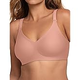 Women V Neck Wireless Bra Full Coverage Comfort Jelly Strip Bras Supportive Seamless Bralette