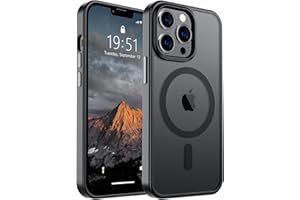 SUPFINE Magnetic for iPhone 13 Pro Case [Compatible with MagSafe] [10 FT Military Grade Drop Protection] Slim Translucent Matte Shockproof with Anti-Fingerprint Phone Case,Matte Black