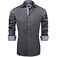 J.VER Men's Casual Long Sleeve Stretch Dress Shirt Wrinkle-Free Regular Fit Button Down Shirts