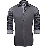 J.VER Men's Casual Long Sleeve Stretch Dress Shirt Wrinkle-Free Regular Fit Button Down Shirts