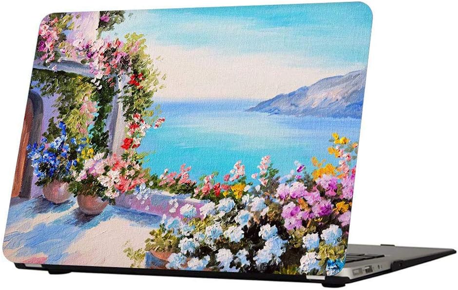 AUSMIX MacBook Pro Retina 13 Inch Case, [Oil Painting Series of Romantic Blossom Sight] Frosted Hard Plastic Cover ONLY for Mac Pro 13 with Retina Display (Models: A1425 & 1502) - Beach House
