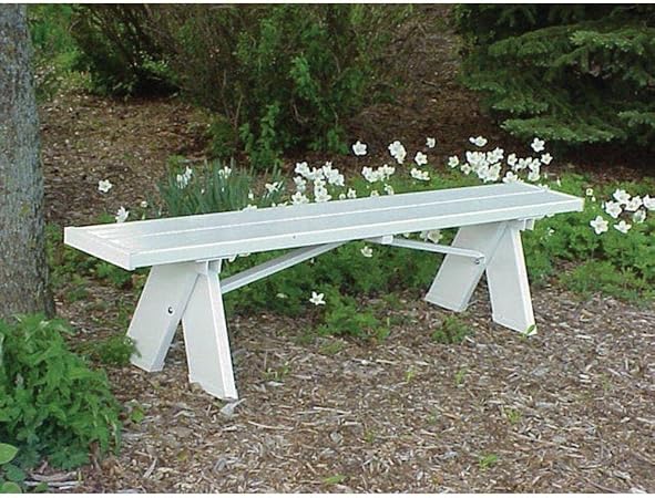 Amazon Com 72 In L X 11 In W X 16 In H 6 Ft White Vinyl Patio Bench Garden Outdoor