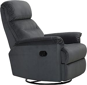 Amazon Brand – Ravenna Home Pull Recliner with 360-Degree Swivel Glider, Living Room Chair, 32