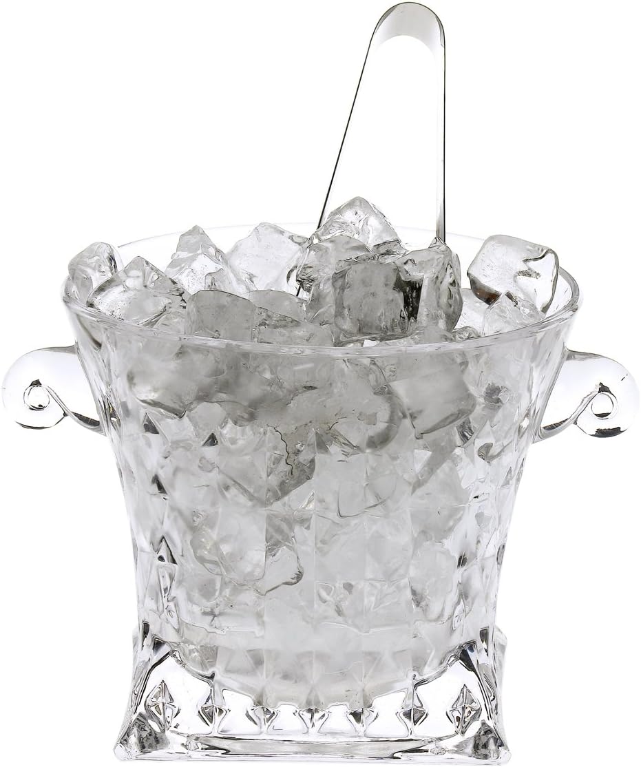 Somil Clear Glass New Design Ice Bucket with Tongs Glass Ice Bucket (Clear 1.05 L) …Somil Clear Glass New Design Ice Bucket with Tongs -A01 Glass Ice Bucket (Clear 1.05 L) …