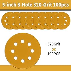 Keeimp 100 Pcs 5 Inch Sanding Discs Hook and