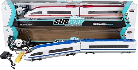 SR Toys Remote Control Rechargeable High Speed Bullet Train Set with Realistic LED Light 31 Inches Long Japanese Simulation Metro Train Model Toy for Kids