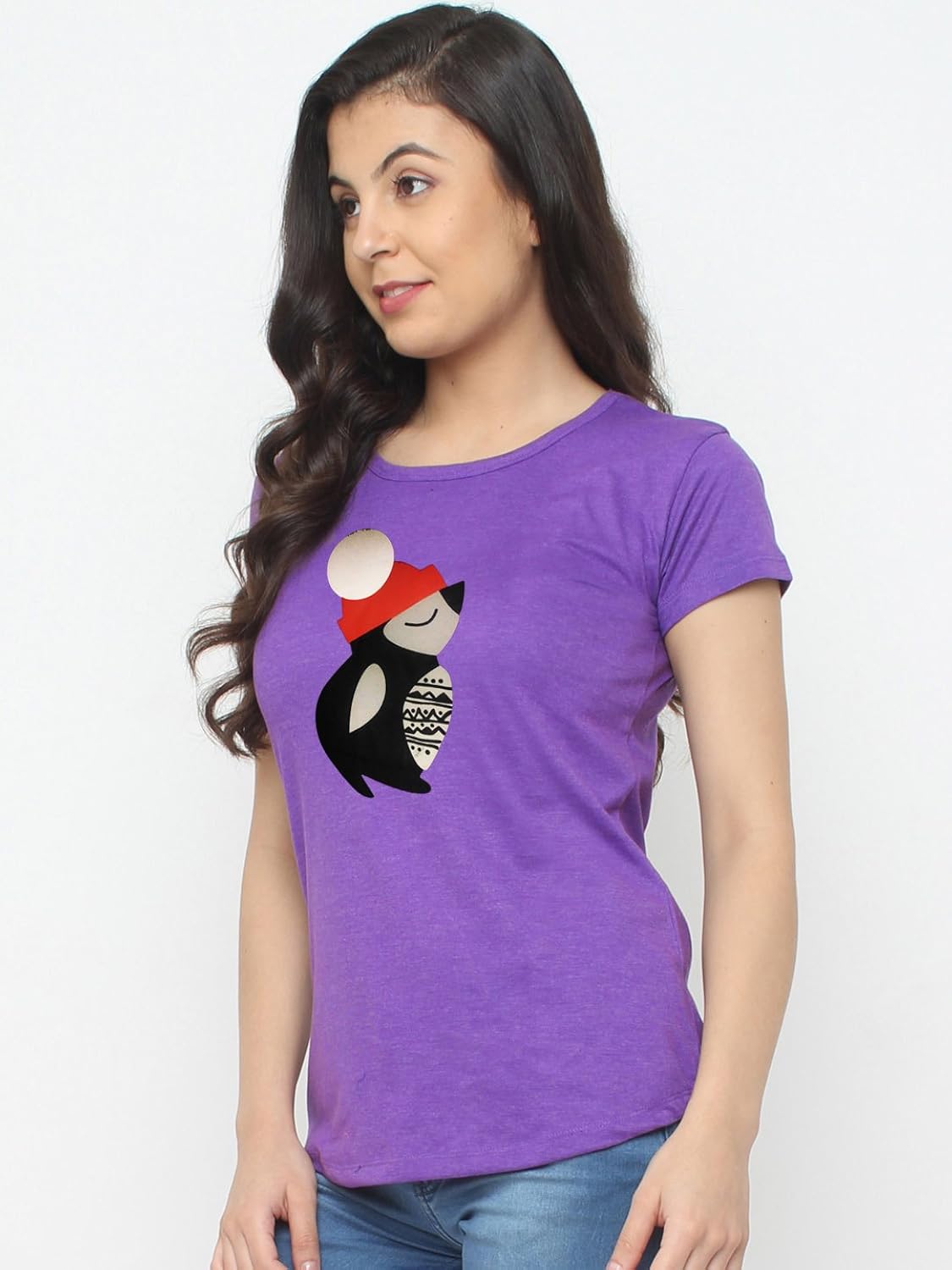 gallop womens purple printed tshirt