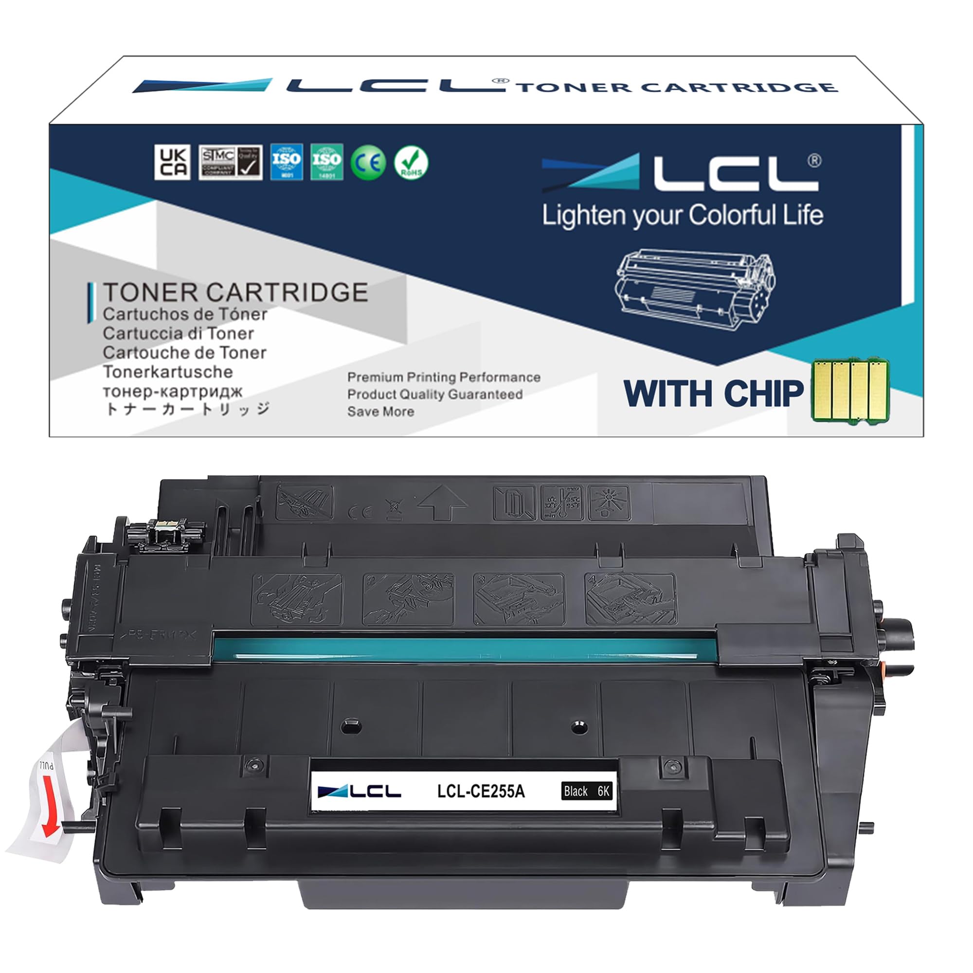 LCL Compatible Toner Cartridge 55A CE255A (1 Black) Replacement for HP Laserjet Enterprise P3010 P3011 P3015 P3016 P3015d P3015dn P3015n P3015x 500 MFP M525dn M525f LaserJet Pro M521dn MFP
