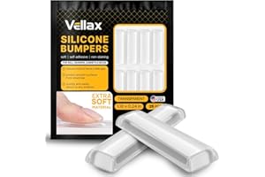Vellax Self Adhesive Cabinet Door Bumpers - 25 pcs Door Slam Stopper, Cabinet Bumpers for Wall Protection, Kitchen Furniture, Decor, Drawer Stops, 1.18"L x 0.24"W x 0.1"