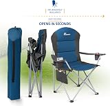 SUNMER Padded Camping Chairs Set of 2 Deluxe Folding Chairs Dark Blue 120kg view 4