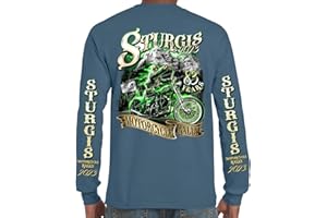 BIKER LIFE CLOTHING 2023 Sturgis Motorcycle Rally Green Skeleton Rider Long Sleeve