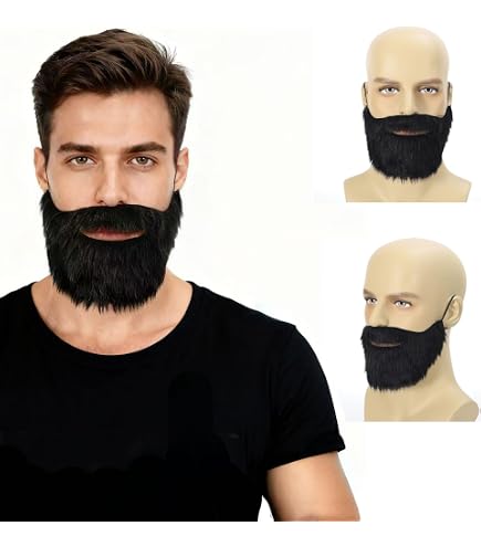 Perruque Dude Orange Avec Barbe - Perruque Courte Hirsute + Barbe Complète - Accessoire Costume Homme Carnaval Fête Années 80