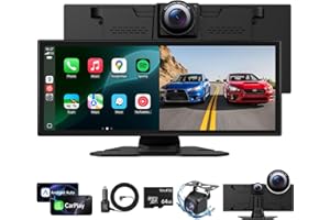 Wireless Carplay Screen for Car with 4K Dash Cam, 11.26 inch Portable A-pple CarPlay & Android Auto Car Stereo Touchscreen wi