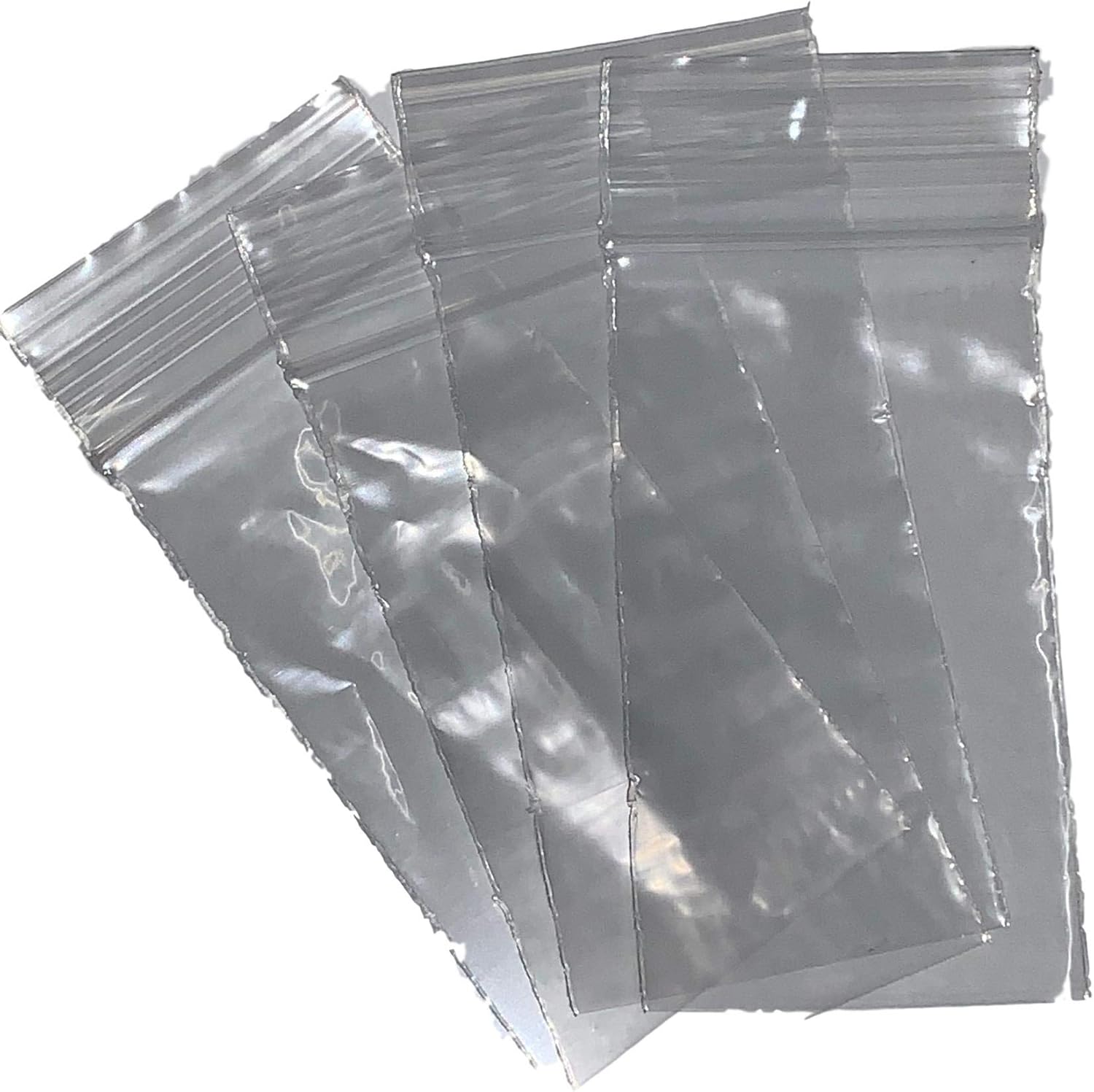 100 Grip Seal Bags 1.5x2.5 Inch Clear Plastic Polythene Resealable Grip Press Seal Lock Packing