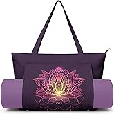 Adalore Women's Yoga Bag with Yoga Mat Carrier - Large Mat Pocket Fitness Tote for Pilates, Gym, Travel, Office & Beach