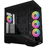 Lian Li V100 ATX Mid-Tower PC Case, 4 x 120mm ARGB PWM Fans Pre-Installed, LED RGB Strip, Display Platform with Tempered Glas