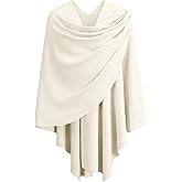 PULI Womens Large Cross Front Poncho Sweater Wrap Topper Knitted Elegant Shawls Cape for Fall Winter