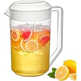 Amazing Abby - Kitchen Party - 4-Quart Plastic Pitcher (1-Pack), Unbreakable Water Pitcher with Lid, BPA-Free, Heat-Resistant, Dishwasher-Safe, Great for Both Iced and Hot Drinks, Indoors and Outdoors