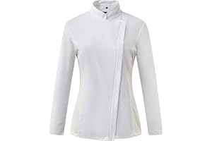 Ubon Women's Chef Coat Side Mesh Vent Zipper Chef Jacket