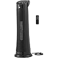 Amazon Basics 28-Inch Oscillating Tower Heater, With Over-Heat and Tip-Over Protection, 2 Heat Settings and Fan Mode, Timer, Remote Control, LED Display, 1500W, Black, 9.4"D x 9.4"W x 28.6"H