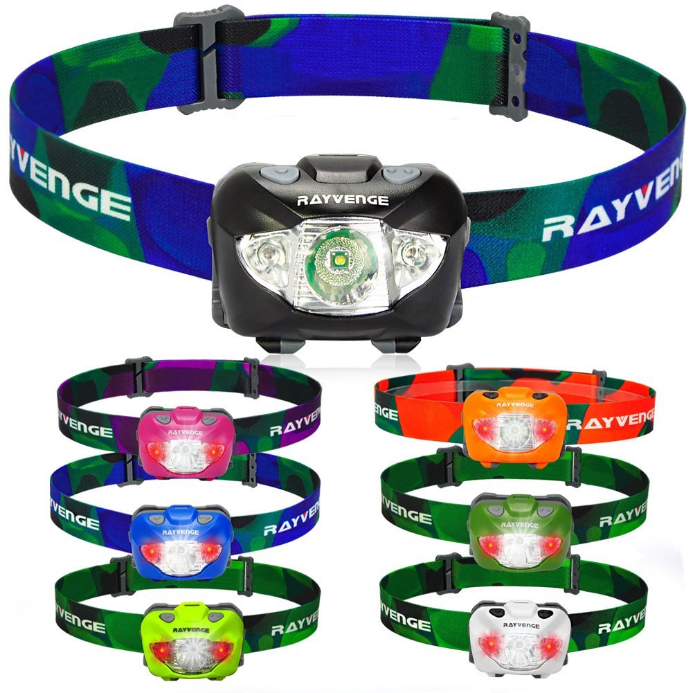RAYVENGE T3A LED Headlamp with Red Light Lightweight headlamp