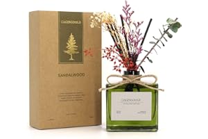 GAGINGOOLD Sandalwood Reed Diffuser, 180ml Scent Diffuser Set, Aromatherapy Diffusers for Fragrance Gift, Reed Diffusers Set 