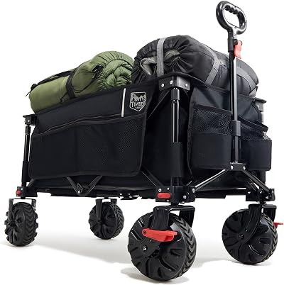 TIMBER RIDGE Festival Trolley on Wheels 100kg Folding Beach Cart 200L