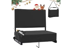 SEKEY Stadium Seats with Back Support - Padded Portable Bleacher Seat with Handle Shoulder Strap - 18.4in Wide Bleacher Chair with Back and Cushion for Sports & Outdoor Events