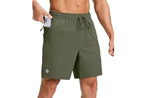 Ksmien Men's Running Shorts 7 Inch with Zipper Pockets Quick Dry Lightweight Athletic Shorts for Workout Gym Basketball