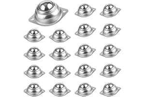 GRRONZEE 20PCS 1" Ball Transfer Units Carbon Steel Roller Ball Transfer Bearings 360 Degree Rotation Universal Ball Casters for Conveyor, Roller Stand, Transfer Table, Transmission System, Furniture