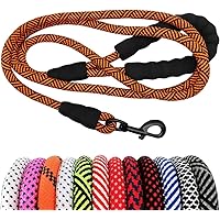 MayPaw Heavy Duty Rope Dog Leash, 6/8/10 FT Nylon Pet Leash, Soft Padded Handle Thick Lead Leash for Large Medium Dogs…