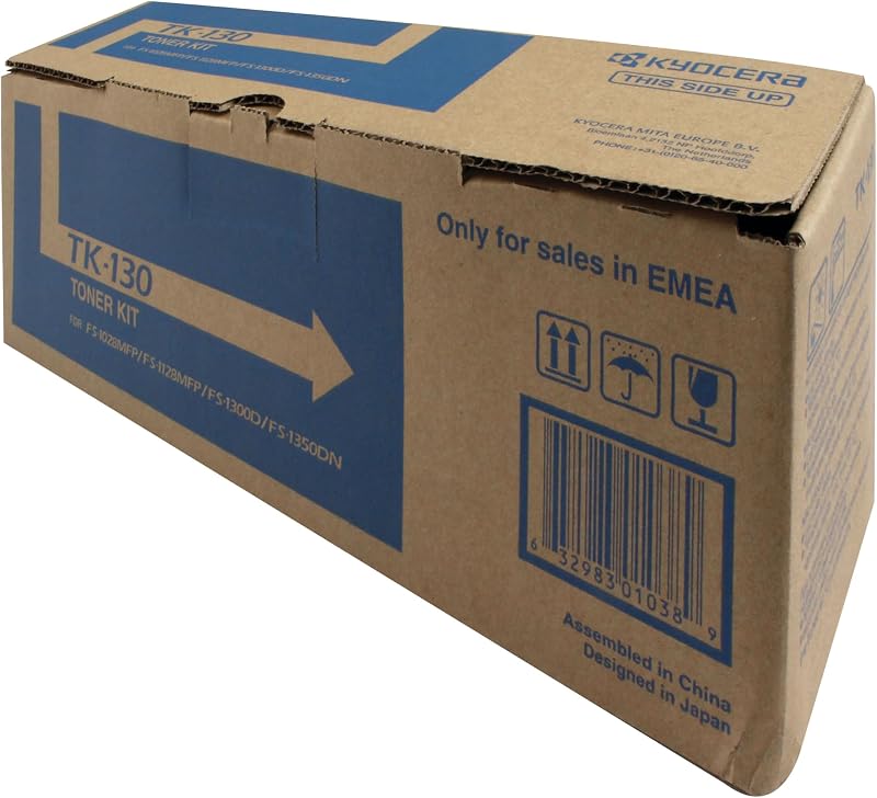 Kyocera TK-130K Black Toner Cartridge Original 7200 Pages for ECOSYS FS-1028MFP
