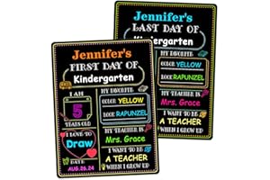 WhatSign First Day of School Sign Board - 9" X 12" Double Sided First Day of School Sign - Reusable First and Last Day of School Board for Kids Boys Girls