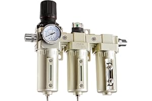 VEVOR Air Compressor Filter Regulator, 1/2" NPT 3-Stage 5μm & 0.3μm & 0.1μm Air Drying System with Micron Filter and Desiccan