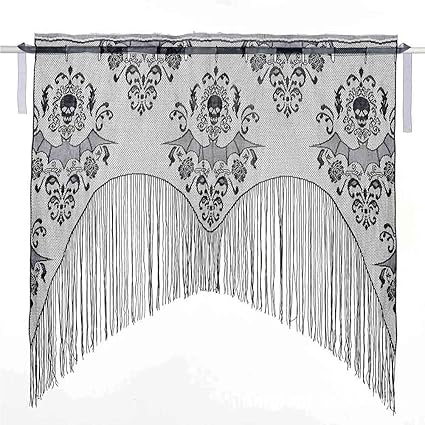 Leoie Window Valances, 38 x 40 Rod Pocket Valance Bat Curtain Tiers with Tassel for Living Room