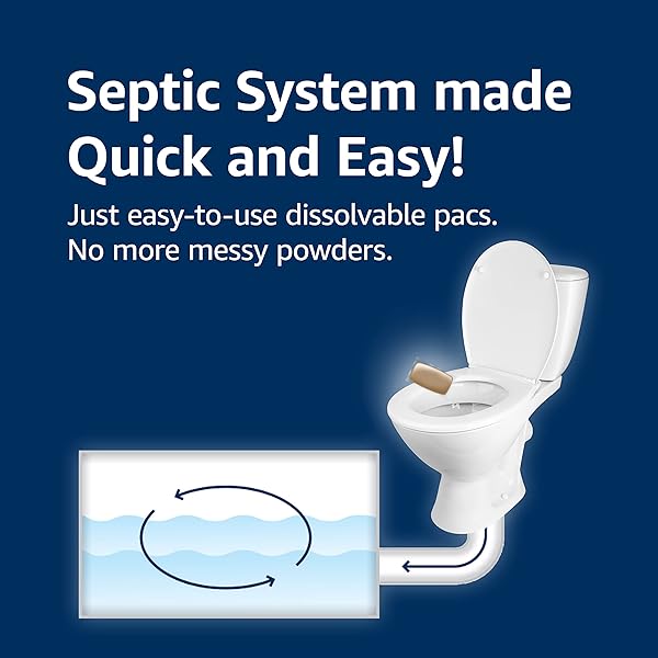 AMAZON BASICS SEPTIC TREATMENT POUCH, UNSCENTED, 0.63 OZ (PACK OF 3), 3 MONTH SUPPLY, 1.9 OZ
