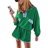 Seetaa Women's Two Piece Short Sets Summer Lounge Sweatsuits Long Sleeve Outfits Travel Tracksuit with Pocket