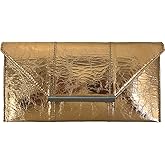 JNB Women's Metallic Material Clutch Purse